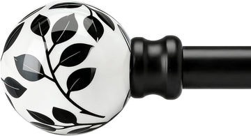 Ceramic Black Curtain Rods for Windows Heavy Duty 1" Diameter iron