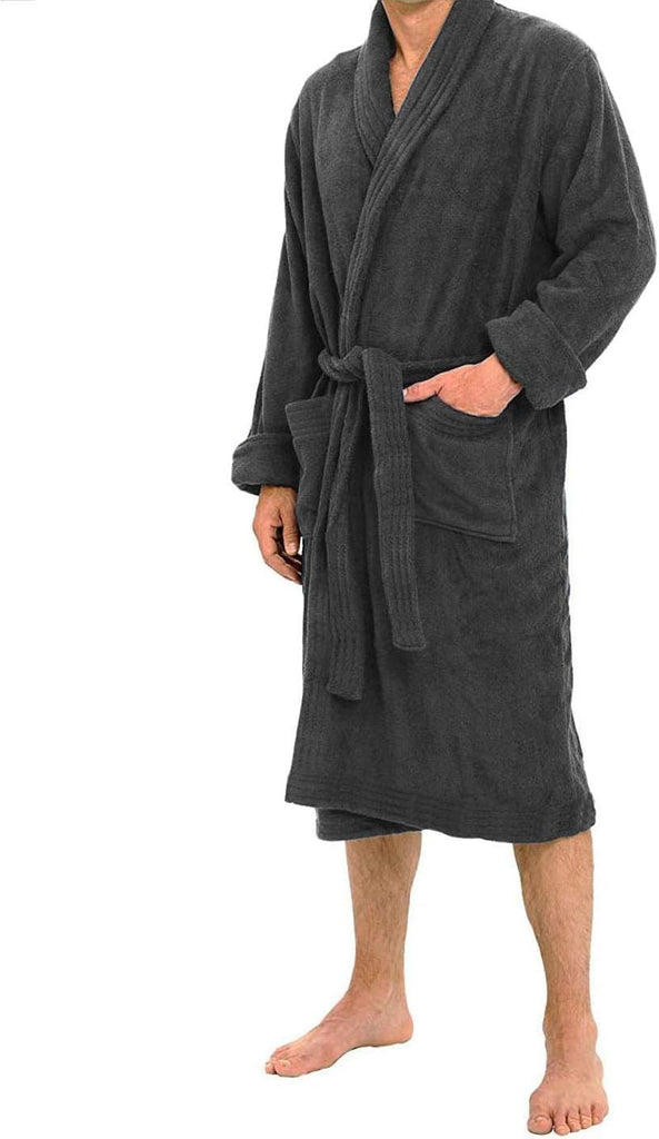 All-Cotton Bathrobe Thick Plush Cloth Housecoat Terry Toweling, Sweat Steaming Clothes Comfortable & Warm