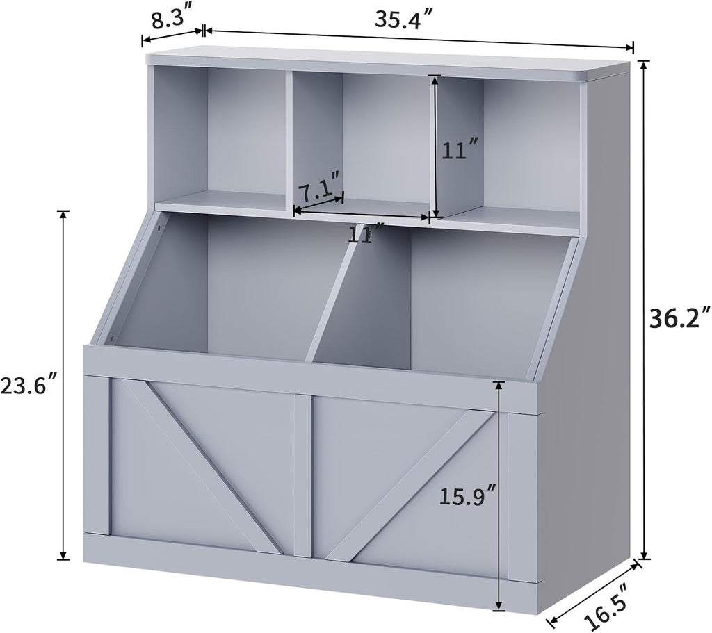 Kids Toy & Book Storage Cabinet, Multi-use Toddler Book Toy Organizer, Suitable for Kid Bedroom Playroom Nursery