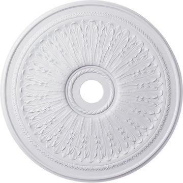 Oakleaf Ceiling Medallion, 29 1/8"OD x 3 5/8"ID x 1"P (Fits Canopies up to 6 1/4"), Factory Primed