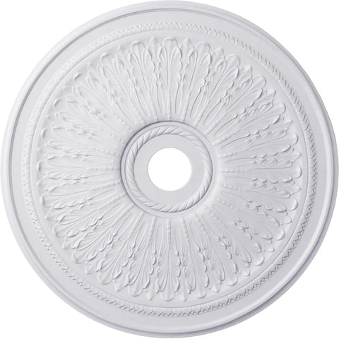 Oakleaf Ceiling Medallion, 29 1/8"OD x 3 5/8"ID x 1"P (Fits Canopies up to 6 1/4"), Factory Primed