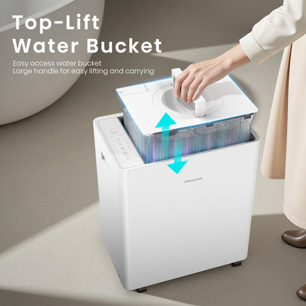 50 Pint Lift-Up Portable Dehumidifier with Built-In Pump in White
