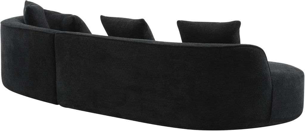 126 Inch Curved Sectional Sofa, Oversized 5-Seater Modern L-Shape Couch with 4 Pillows, Modular Velvet Fabric Sofa