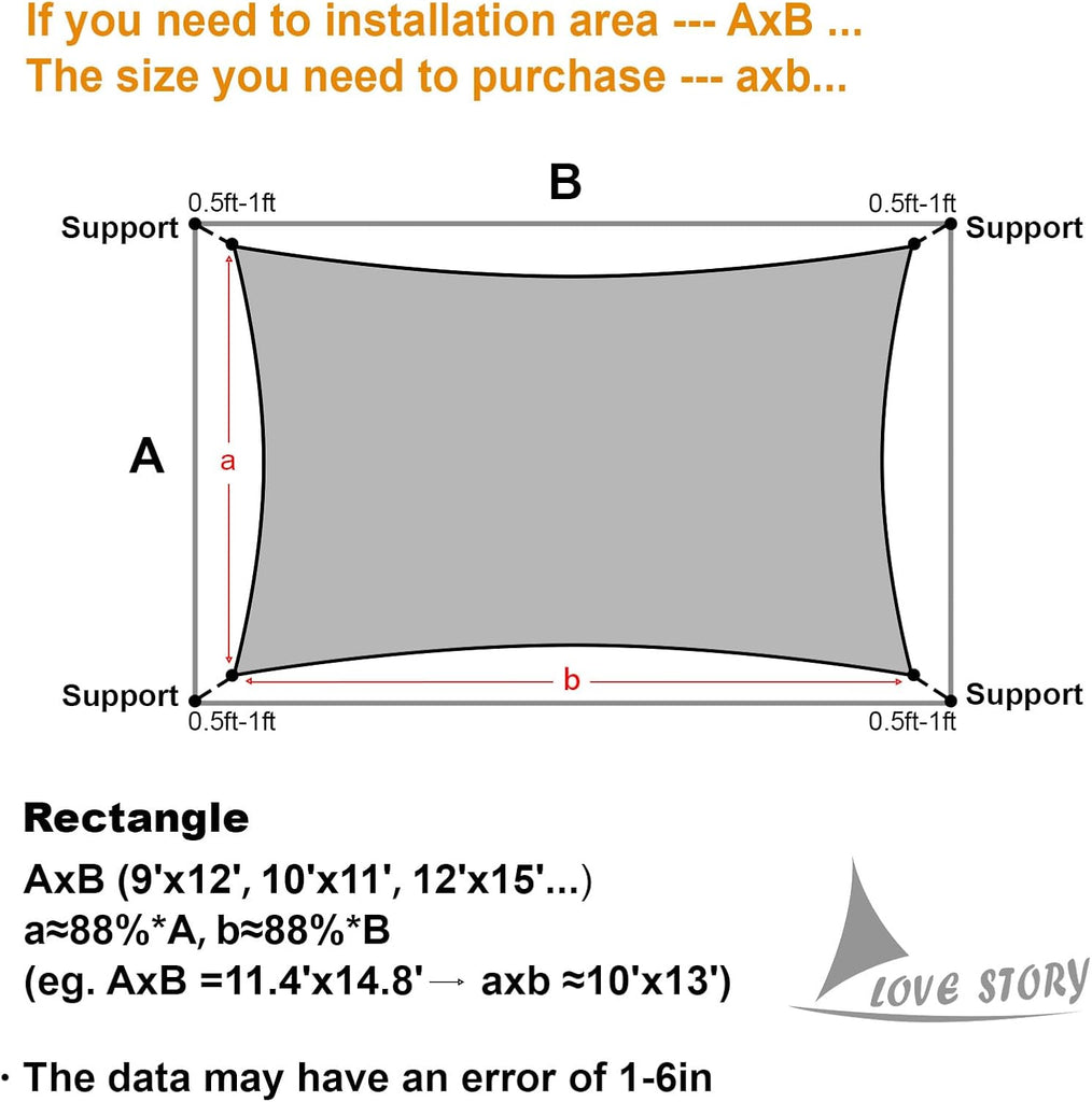 10' x 13' Rectangle Sun Shade Sail for Outdoor Patio, Brown | HDPE Fabric, 95% UV Block, Breathable Sunshade, Canopy