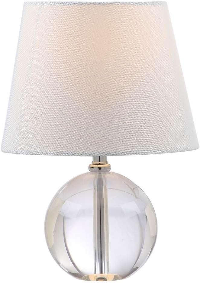 Mable Modern Glam Clear Crystal 14-inch Bedroom Living Room Home Office Desk Nightstand Round Table Lamp (LED Bulb