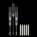 1 Set 5 Arm Acrylic Candle Holder with Candles, Mjkeomo 27'' Tall Table Candelabra, Complete Centerpiece Set for