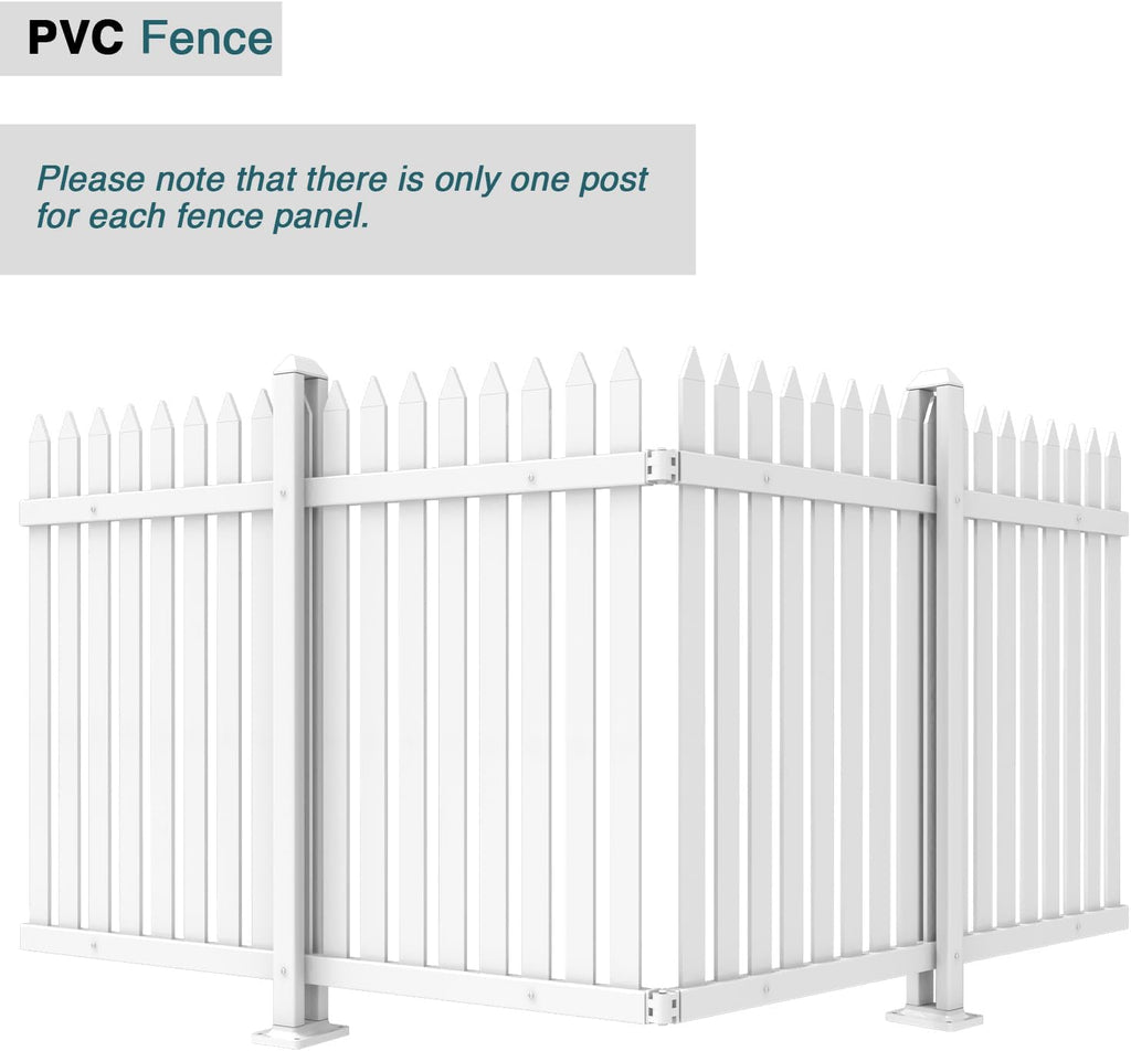 2 Sets 36" H x 84" W Vinyl Picket Fence Panels White Decorative Fence for Garden Yard Pool Walkway (34 Pickets