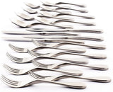 Silverware Set - 20-Piece Matte Silver Cutlery set - Ergonomic Design Utensil sets
