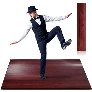 Foldable Tap Dance Floor Mat for Tap Dancing 3.22 x 4 ft, Cherry Wood Color