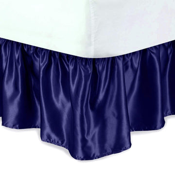 Bed Ruffle - Dust Ruffled Bed Skirt with Platform - Easy Fit with 16 Inch Tailored Drop - Luxurious Silky Sat