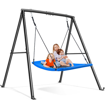 60" Platform Saucer Swing with Stand, Heavy Duty A-Frame