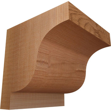5 1/2"W x 6"D x 6"H Newport Smooth Corbel, Western Red Cedar