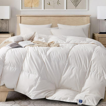 Royal Elite-Canadian Down Comforter - Made in Canada White Down Duvet Insert with Corner Tabs - RDS Certified White