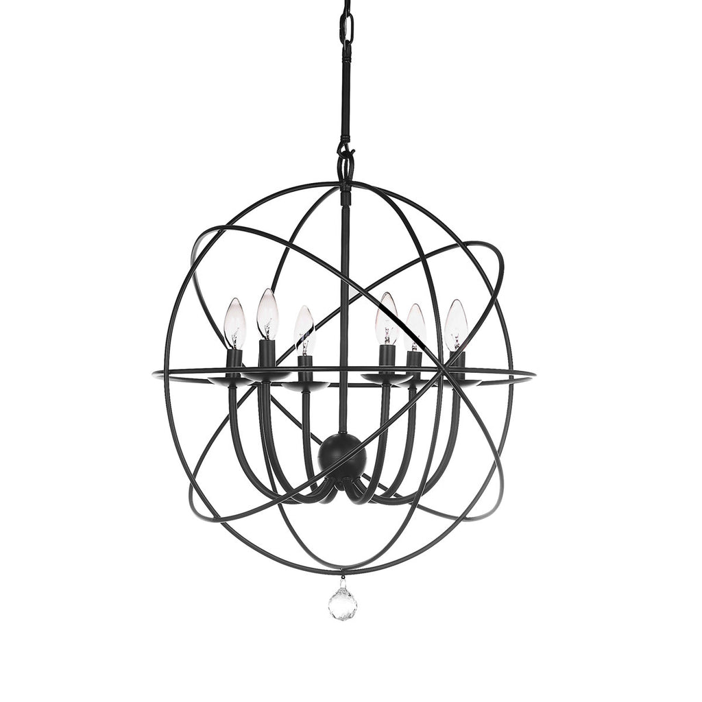 6-Light Dimmable Globe Chandelier