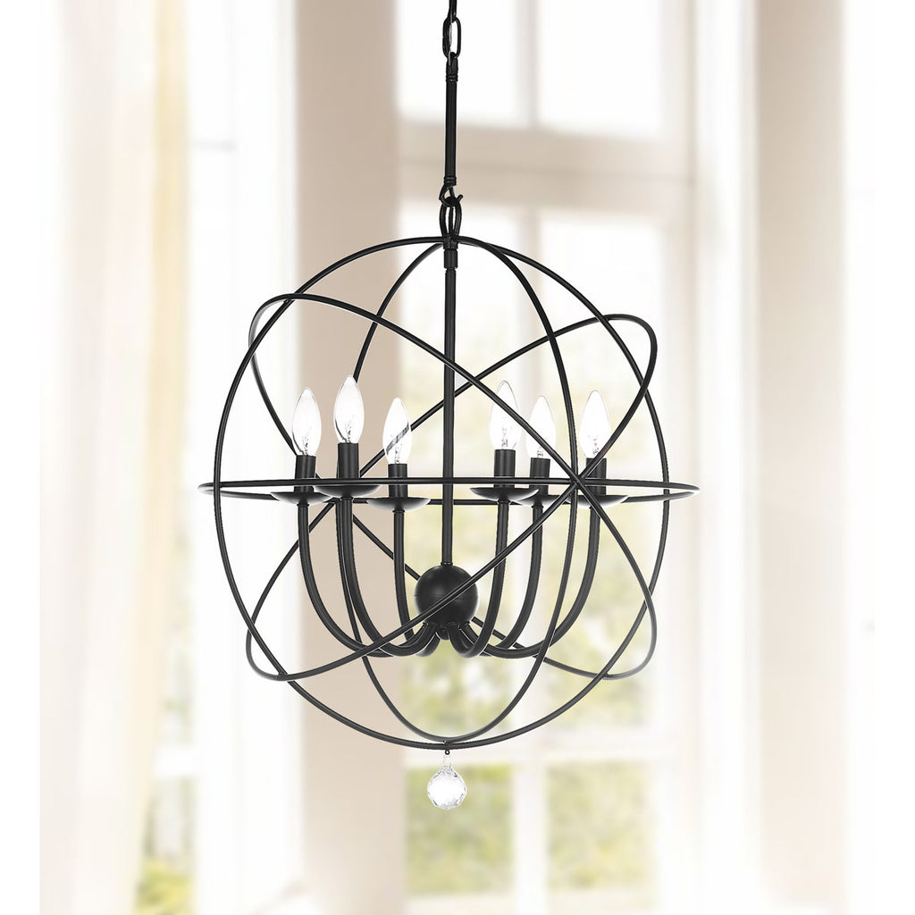 6-Light Dimmable Globe Chandelier