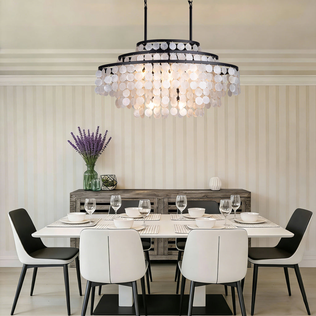 6-Light Dimmable Tiered Chandelier