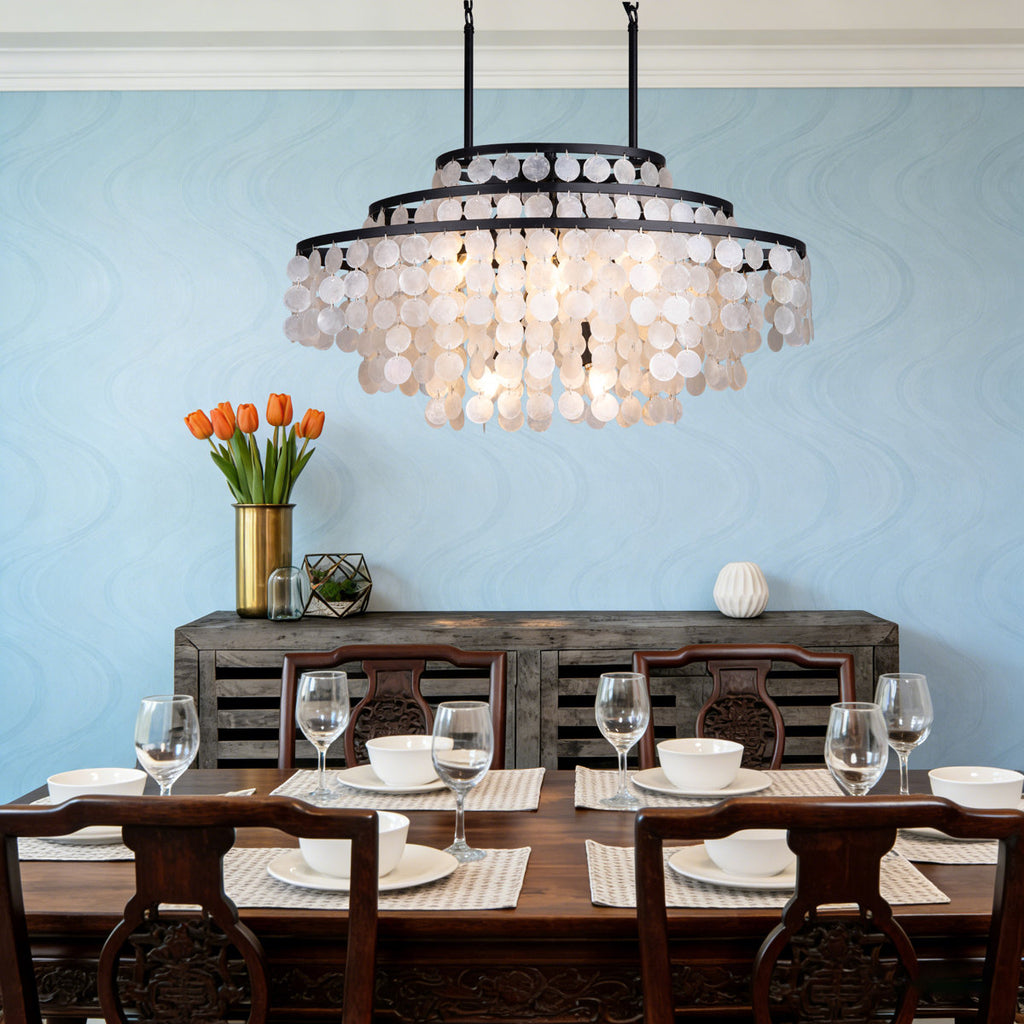 6-Light Dimmable Tiered Chandelier