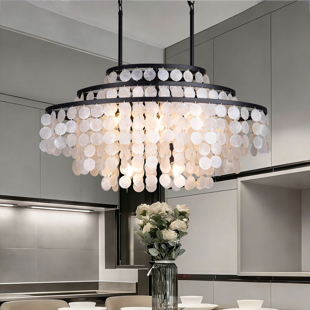 6-Light Dimmable Tiered Chandelier