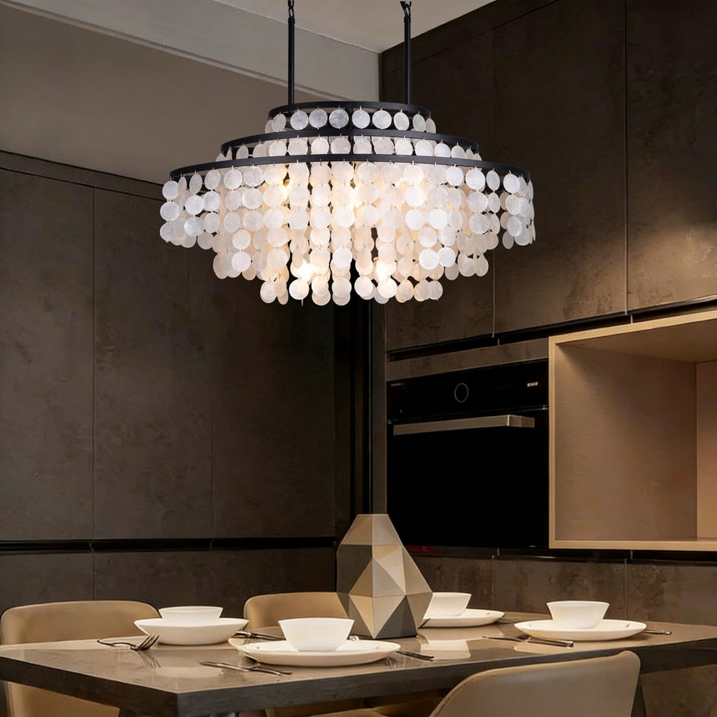 6-Light Dimmable Tiered Chandelier