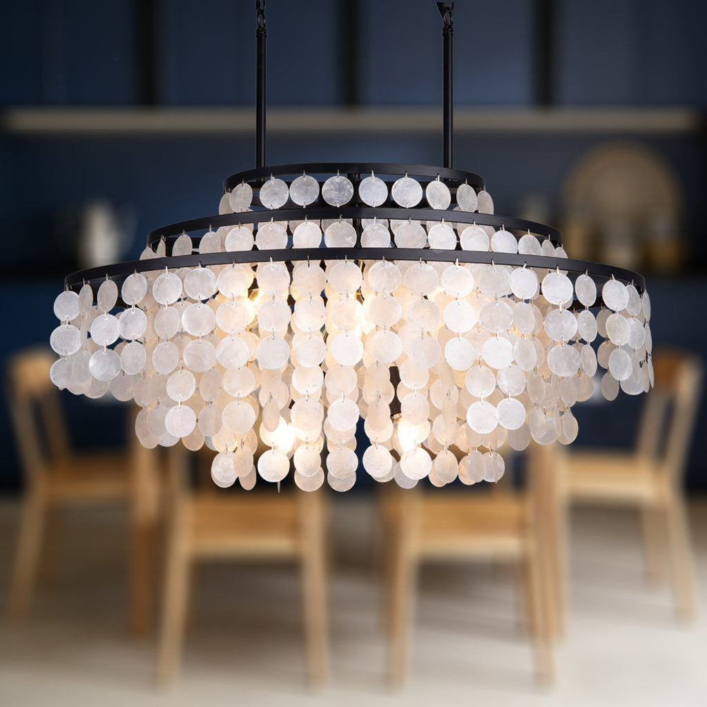 6-Light Dimmable Tiered Chandelier