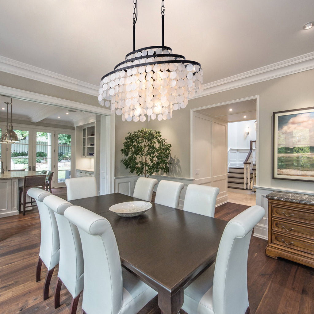 6-Light Dimmable Tiered Chandelier