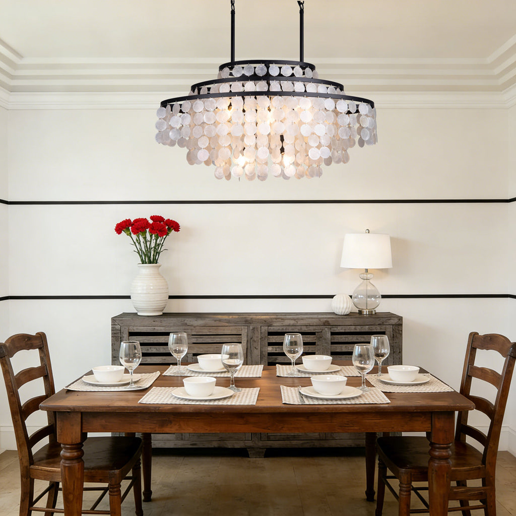 6-Light Dimmable Tiered Chandelier