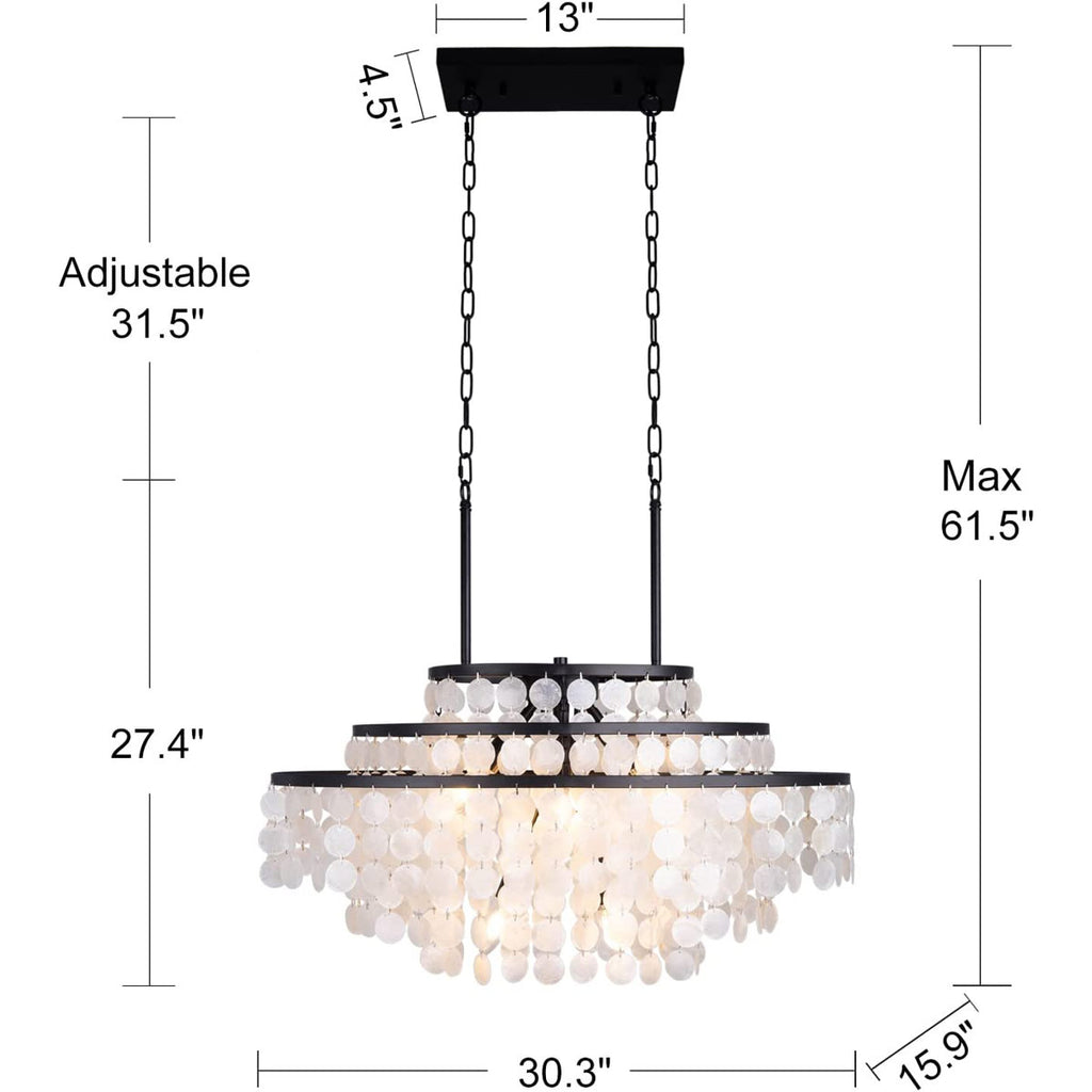6-Light Dimmable Tiered Chandelier