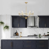 6-Light Dimmable Wagon Wheel Chandelier