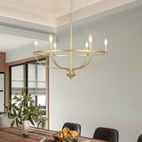 6-Light Dimmable Wagon Wheel Chandelier