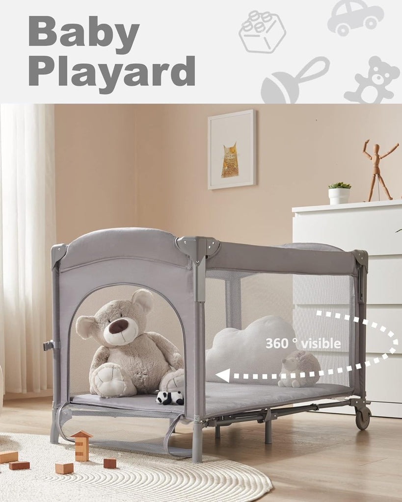 4 in 1 Baby Bassinet Bedside Sleeper, Baby Bedside Crib 4 Functions, Bedside Bassinet Crib Sleeper, Playard, Changing