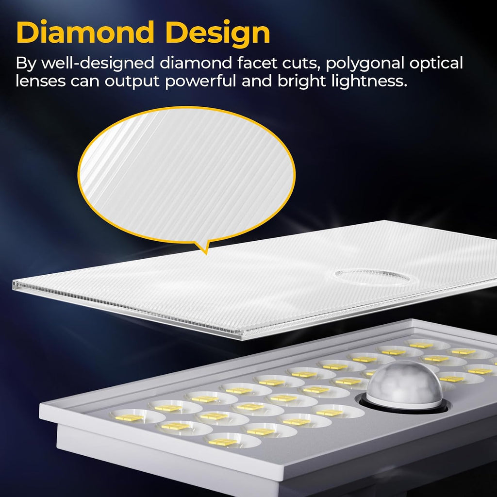Split-Design Solar Motion Sensor Security Lights Outdoor, 2 Pack | IP65 Waterproof Solar Outdoor Wall Light, With
