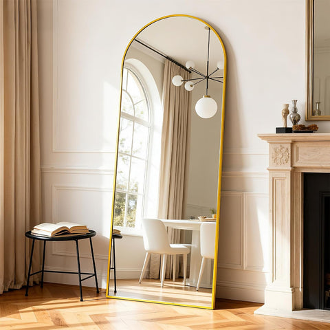 Arched Full Length Mirror, 71"x26"Large Floor Mirrors, for Wall Door Bedroom Bathroom Living Room (Gold)