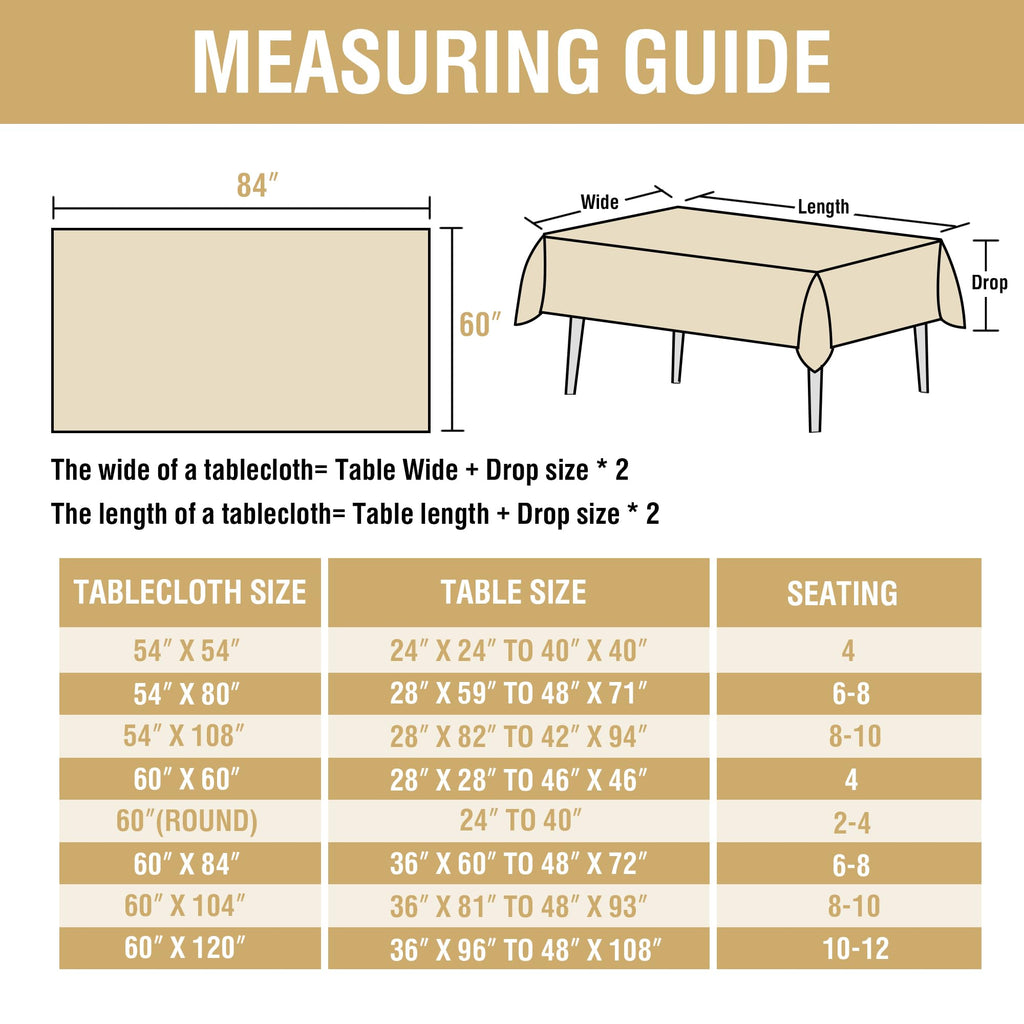 Linen Table Cloths Rectangle 60 x 84 Inch Premium Tablecloth Spill-Proof Waterproof Table Cover for Dining Buffet
