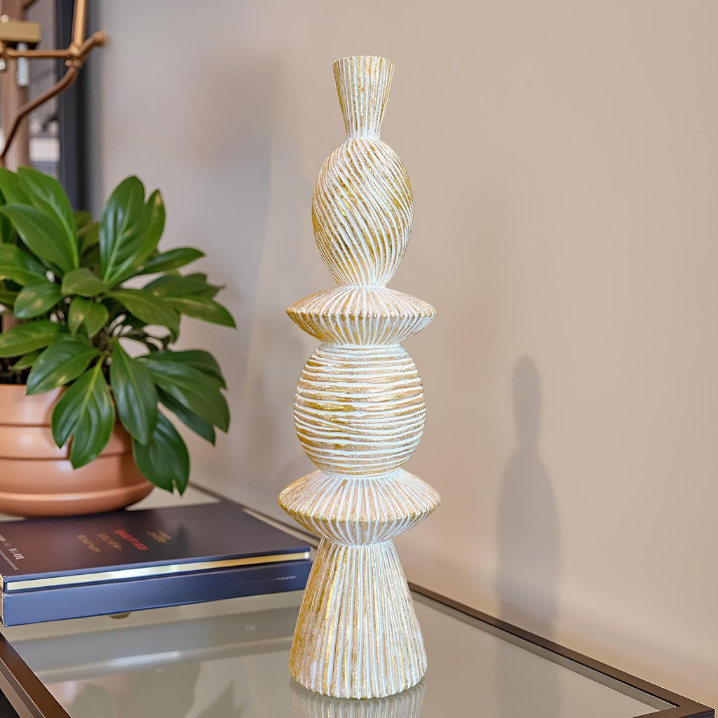 15" Modern Abstract Tower Decorative Sculpture, Chess Sculptures,Home Decor,Coffee Table Statues,Shelf Top Decor
