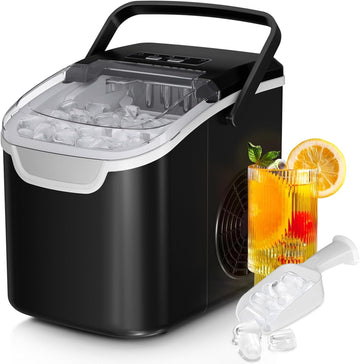 Countertop Ice Maker Machine, 8 Ice Cubes in 6 mins, 26lb/Day Ice with 2 Sizes- Portable Mini, Energy Saving &