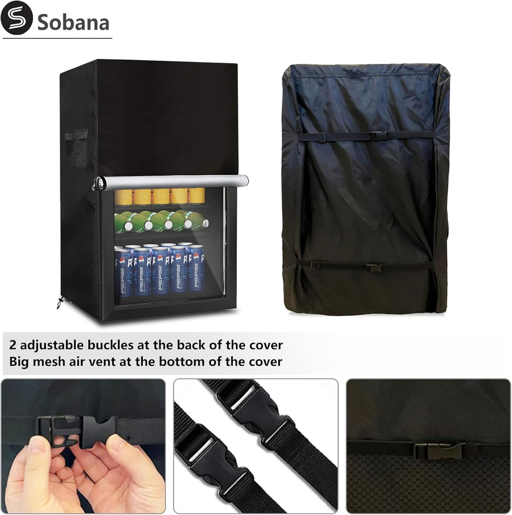Beverage Refrigerator and Cooler Cover for most 3.2 Cu.ft Beer or Wine Mini Fridge,Waterproof Dust Proof Anti-UV Sides
