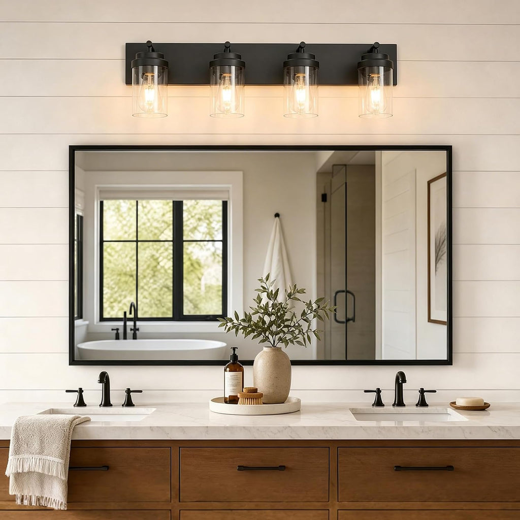 4-Light Bathroom Light Fixtures, Bathroom Vanity Wall Light | Modern Bathroom Lighting Fixtures Over Mirror, Vanity