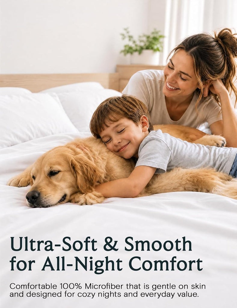 Sheet Set, Bed Sheets 4PC, Deep Pocket Cooling Bed Sheets, Soft Hotel Luxury Bedding for Mattress Wrinkle