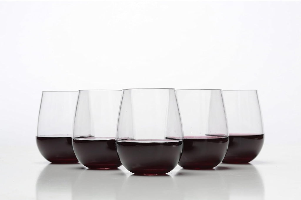 Stemless Wine Glasses - Unbreakable Shatterproof BPA Free Plastic Tritan (Set of 8) 16oz - Dishwasher Safe