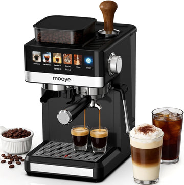 Espresso Machine with Grinder, 20 Bar Coffee Maker with Milk Frother