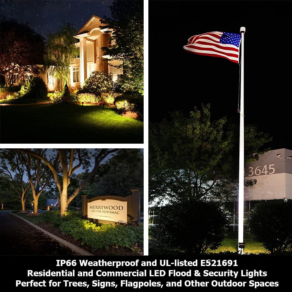 OptiShield 60W LED Flood Light 120-277V 10-Yr Warranty 5000K Facade 1PK | UL Listed 7450LM daylight area lamp