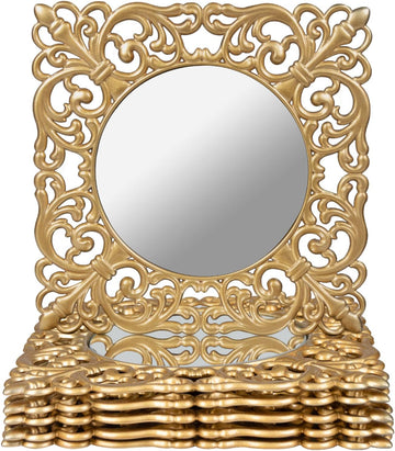 12" Gold Charger Plates, Mirror Chargers for Dinner Plates - Set of 6