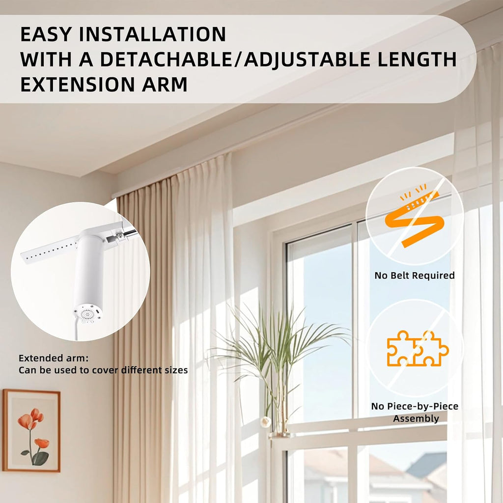 Electric Curtain Tracks| Matter over WiFi Electric Track, Smart Curtains Motorized Opener Curtains Rod with Remote
