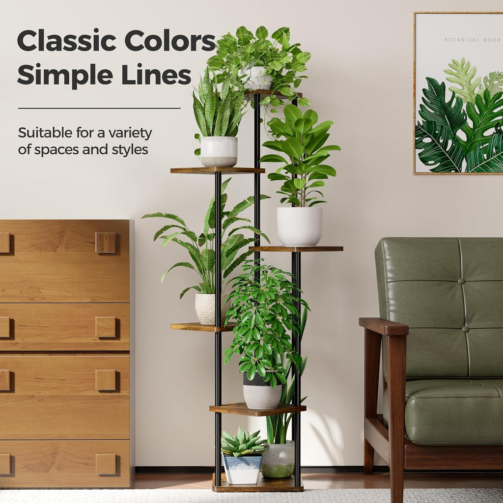Tall Plant Stand Indoor Corner Plant Shelf for Multiple Plants | 6 Tier Shelf Stand Garden Balcony Living Room