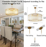 37" Modern Gold Round Chandelier,2-Tier 8-Light Water Ripple Crystal Glass Chandeliers,for Dining Room,Living Room,Bedroom,High Ceiling,Foyer Entryway,Luxury Chandelier A119-B0DNJM3NGF