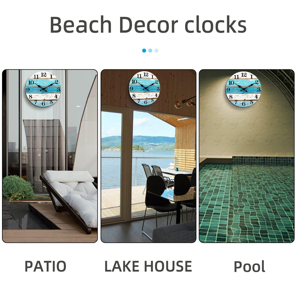 16" Wall Clock Beach Tropical Nautical Coastal