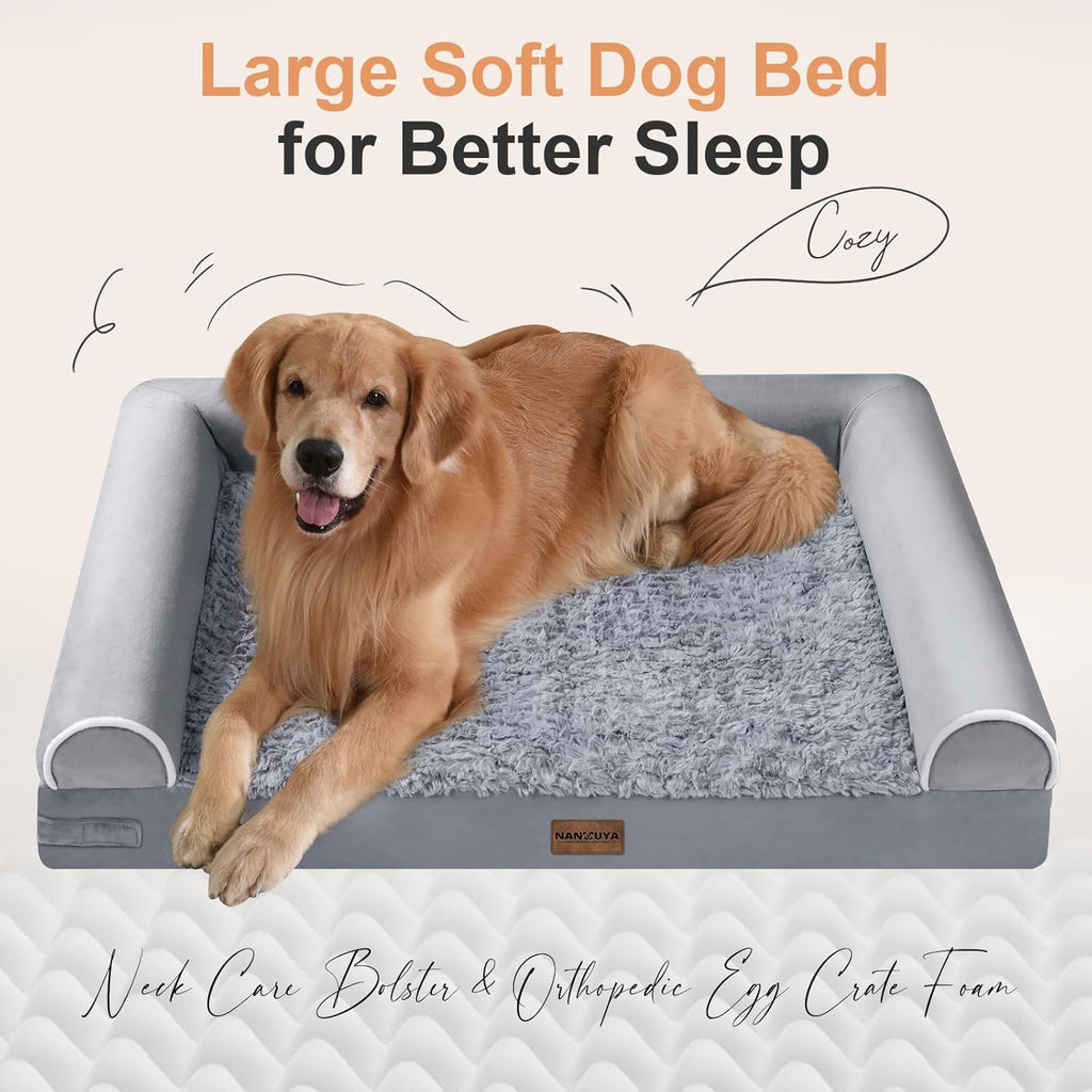 Large Dog Bed Orthopedic Washable: Beds Bolster XL Bed Large Big Dogs Memory Foam Couch Sofa Waterproof with Removable