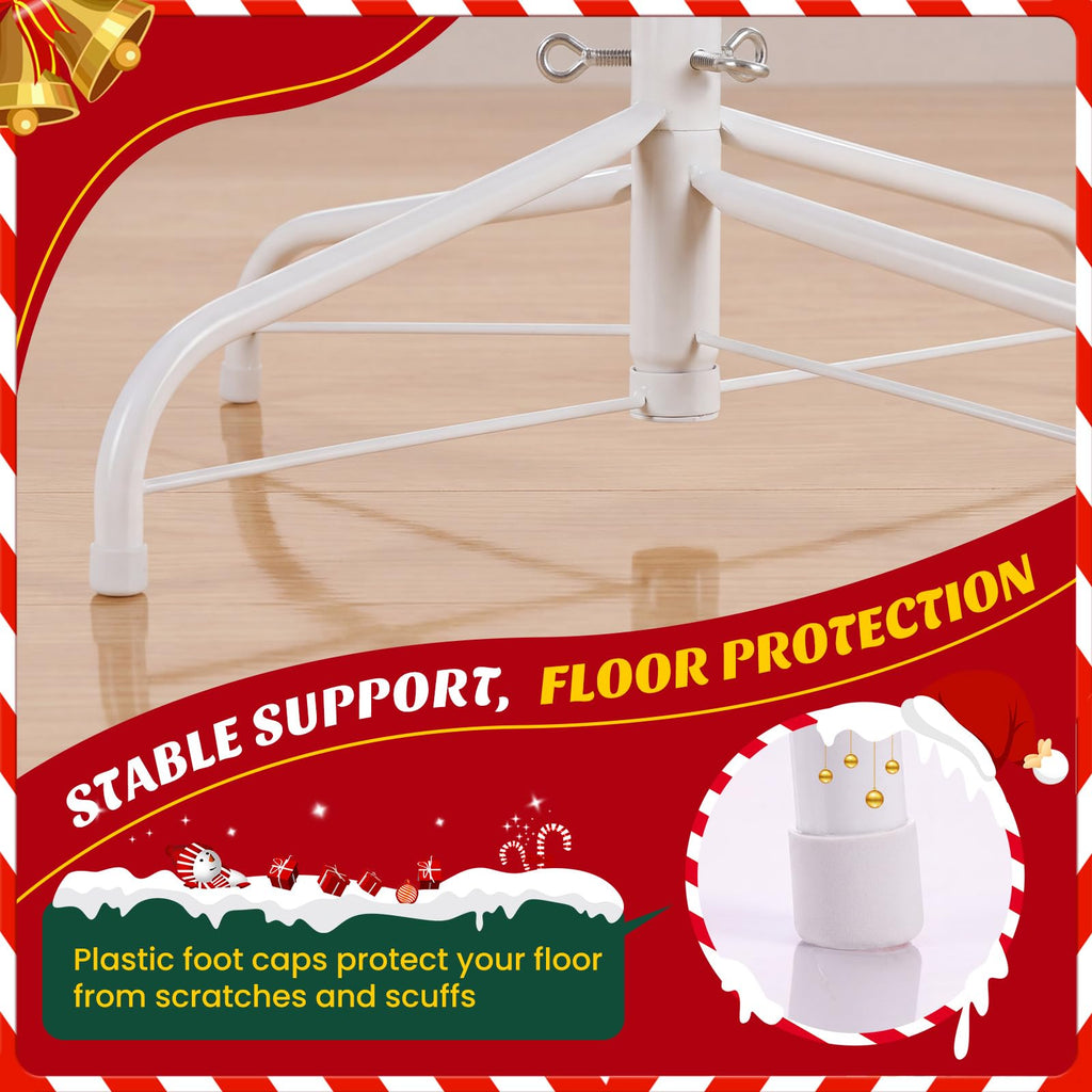 6 Ft Pre-lit Christmas Tree, White Artificial Xmas Tree