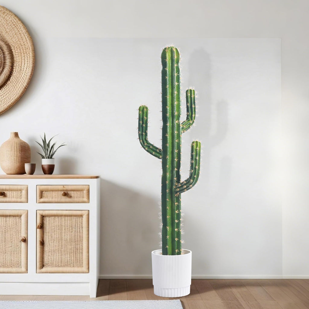 Artificial Cactus Tree 4FT - Realistic Artificial Cactus Plant Indoor & Outdoor, Large Faux Cactus Plant, Durable and