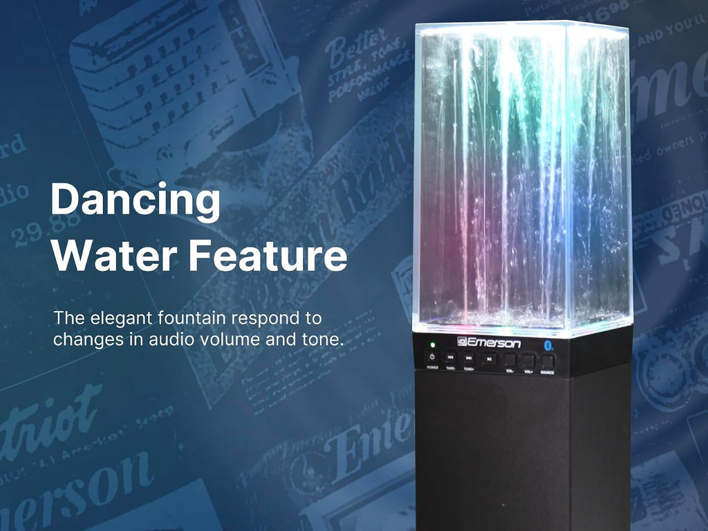 EHS-2001 Dancing Water Light Tower Speaker System with Bluetooth and FM Radio, Floor-Standing Wireless Speaker